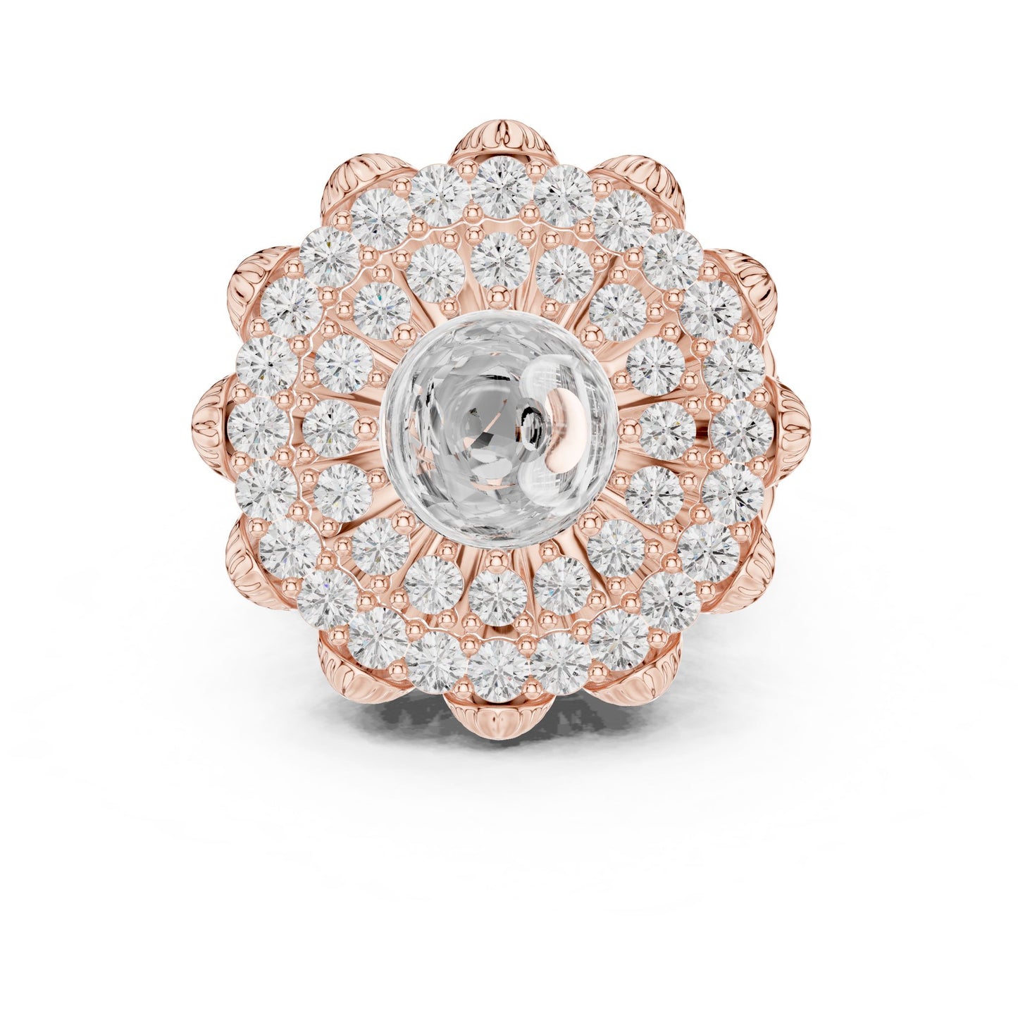 Round Lab Grown Diamond Halo Engagement Ring