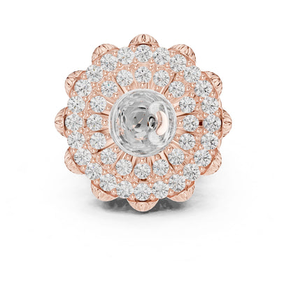 Round Lab Grown Diamond Halo Engagement Ring