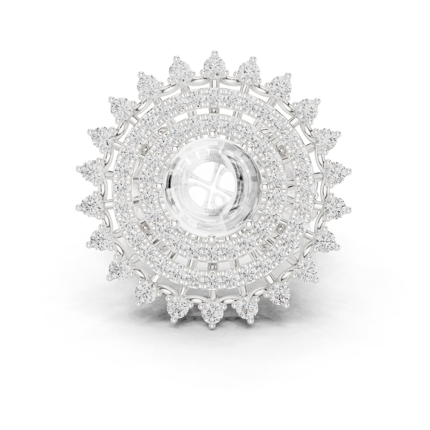 Round Lab Grown Diamond Halo Engagement Ring