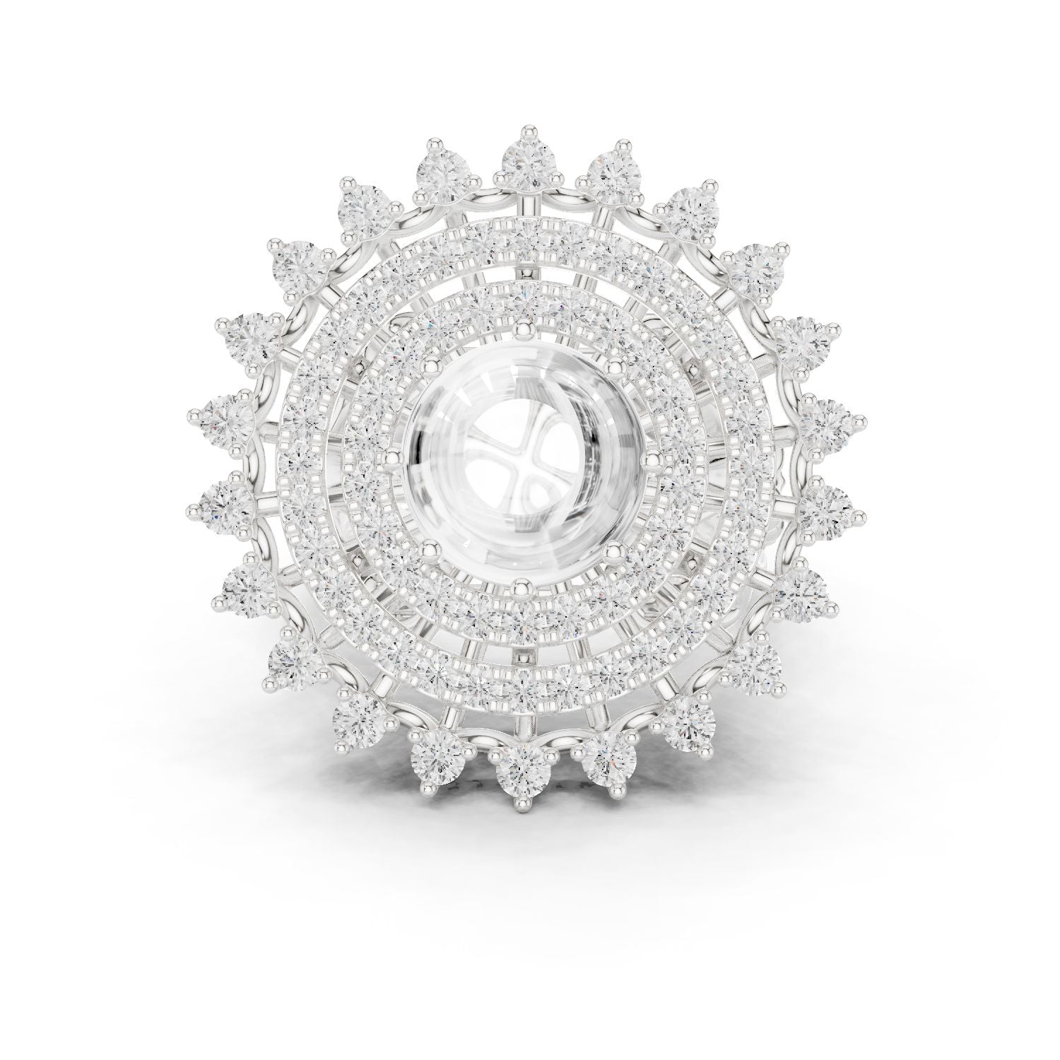 Round Lab Grown Diamond Halo Engagement Ring