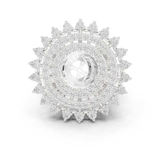 Round Lab Grown Diamond Halo Engagement Ring