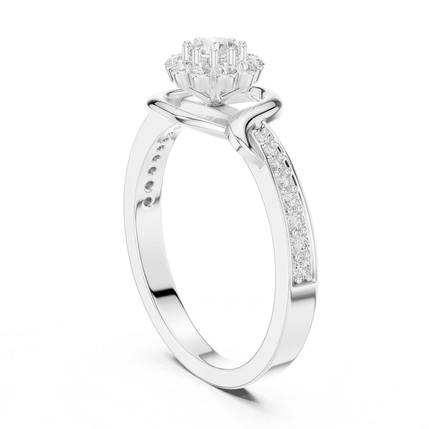 Women's Round Lab Grown Diamond Halo Ring