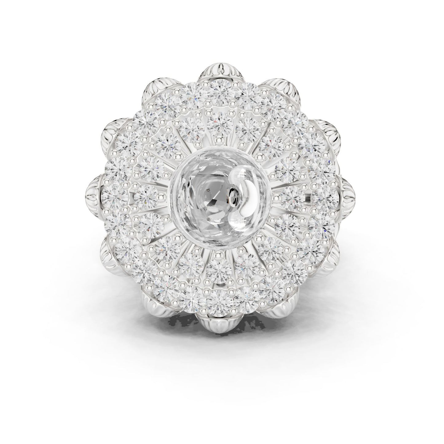 Round Lab Grown Diamond Halo Engagement Ring