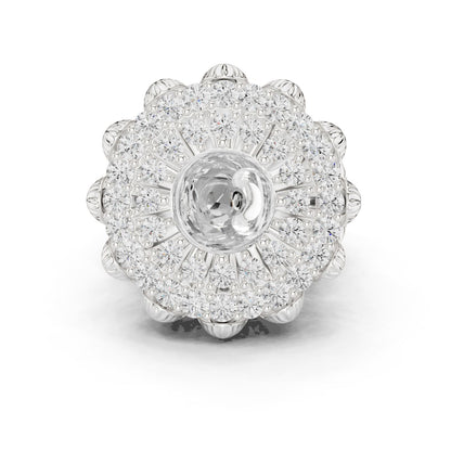Round Lab Grown Diamond Halo Engagement Ring
