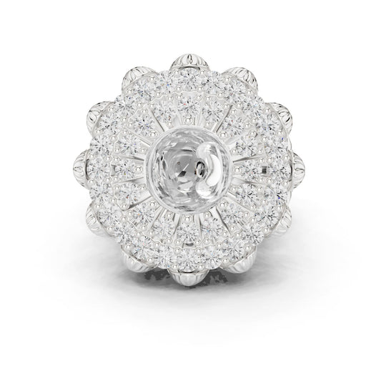 Round Lab Grown Diamond Halo Engagement Ring