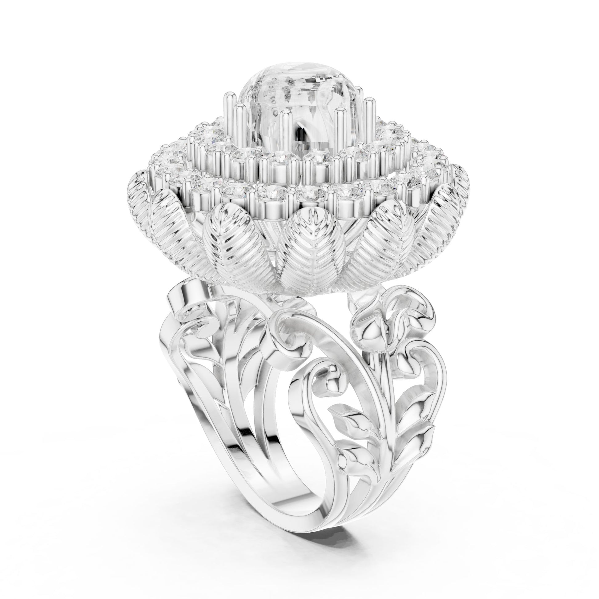 Round Lab Grown Diamond Halo Engagement Ring
