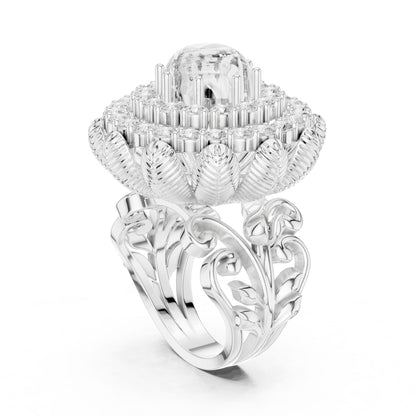 Round Lab Grown Diamond Halo Engagement Ring