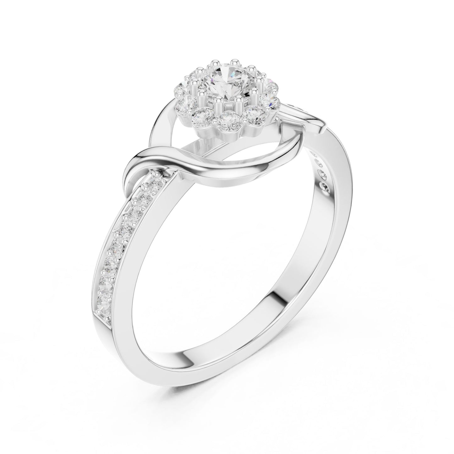Women's Round Lab Grown Diamond Halo Ring