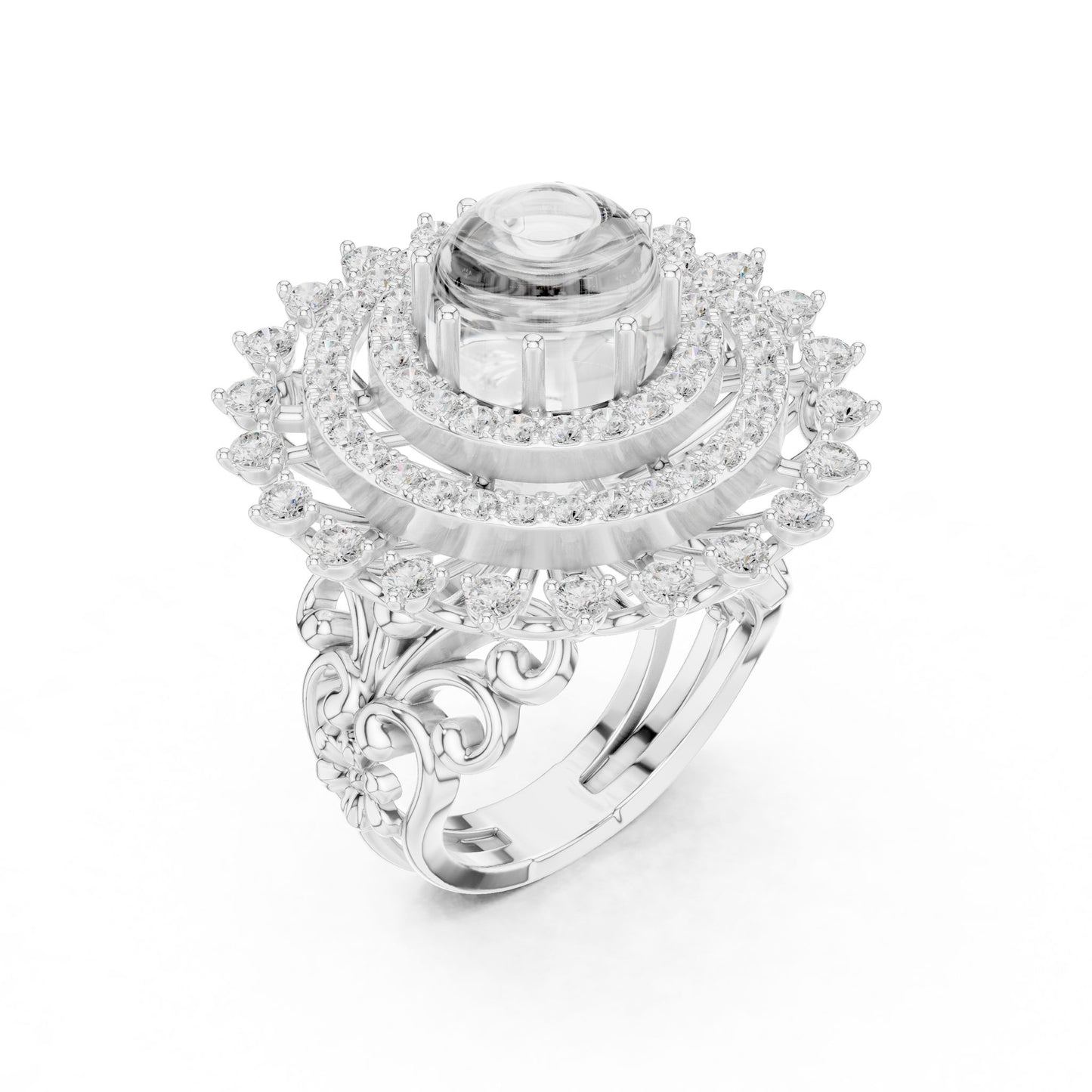 Round Lab Grown Diamond Halo Engagement Ring
