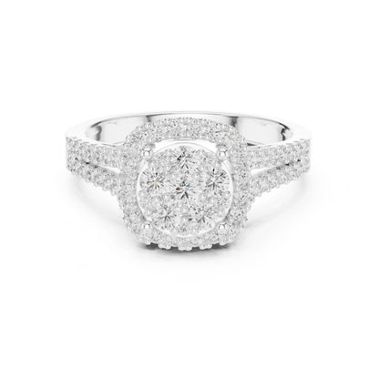 Round Lab Grown Diamond Halo Engagement Ring