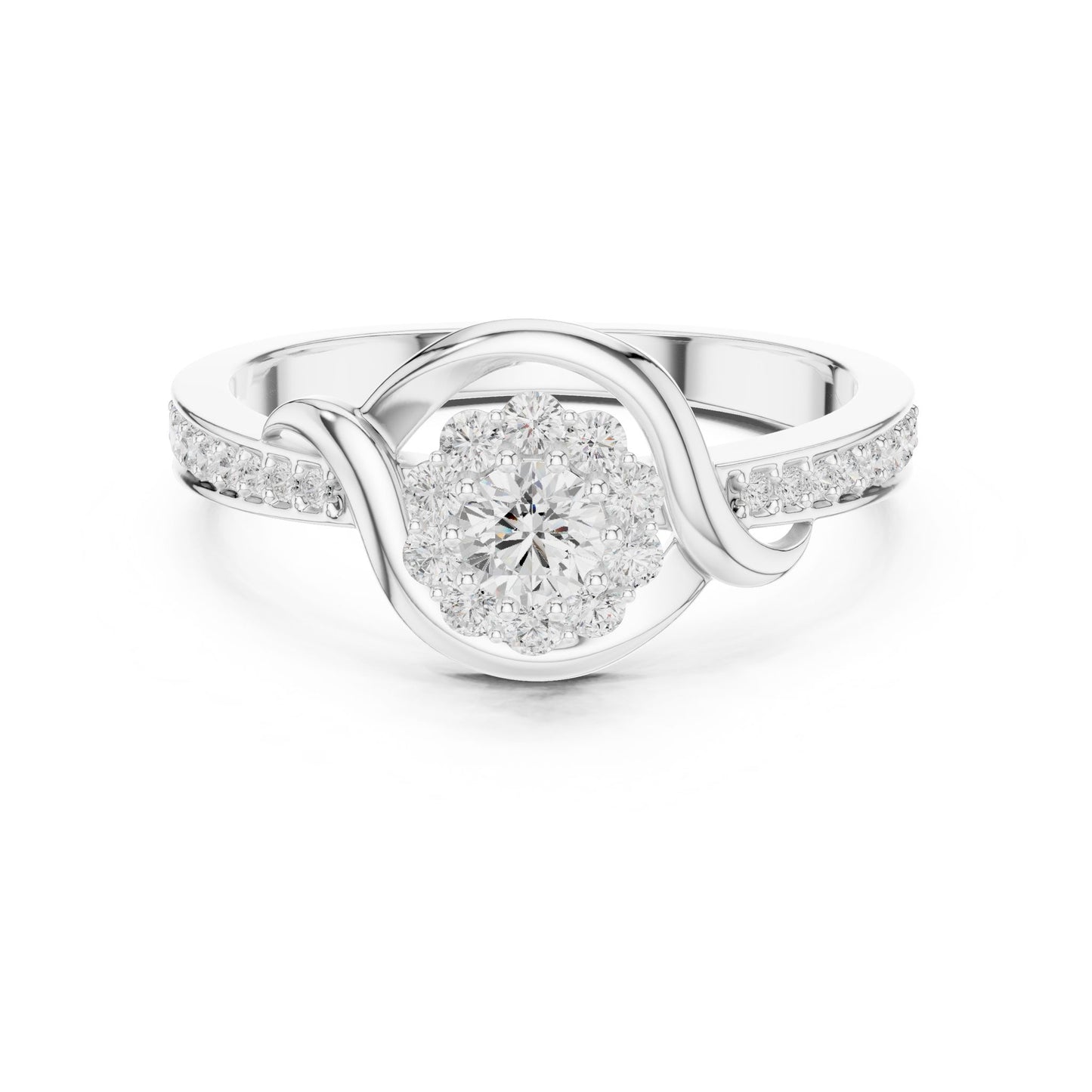 Women's Round Lab Grown Diamond Halo Ring