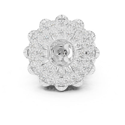 Round Lab Grown Diamond Halo Engagement Ring