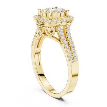 Round Lab Grown Diamond Halo Engagement Ring