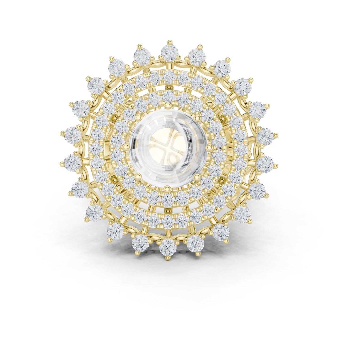 Round Lab Grown Diamond Halo Engagement Ring