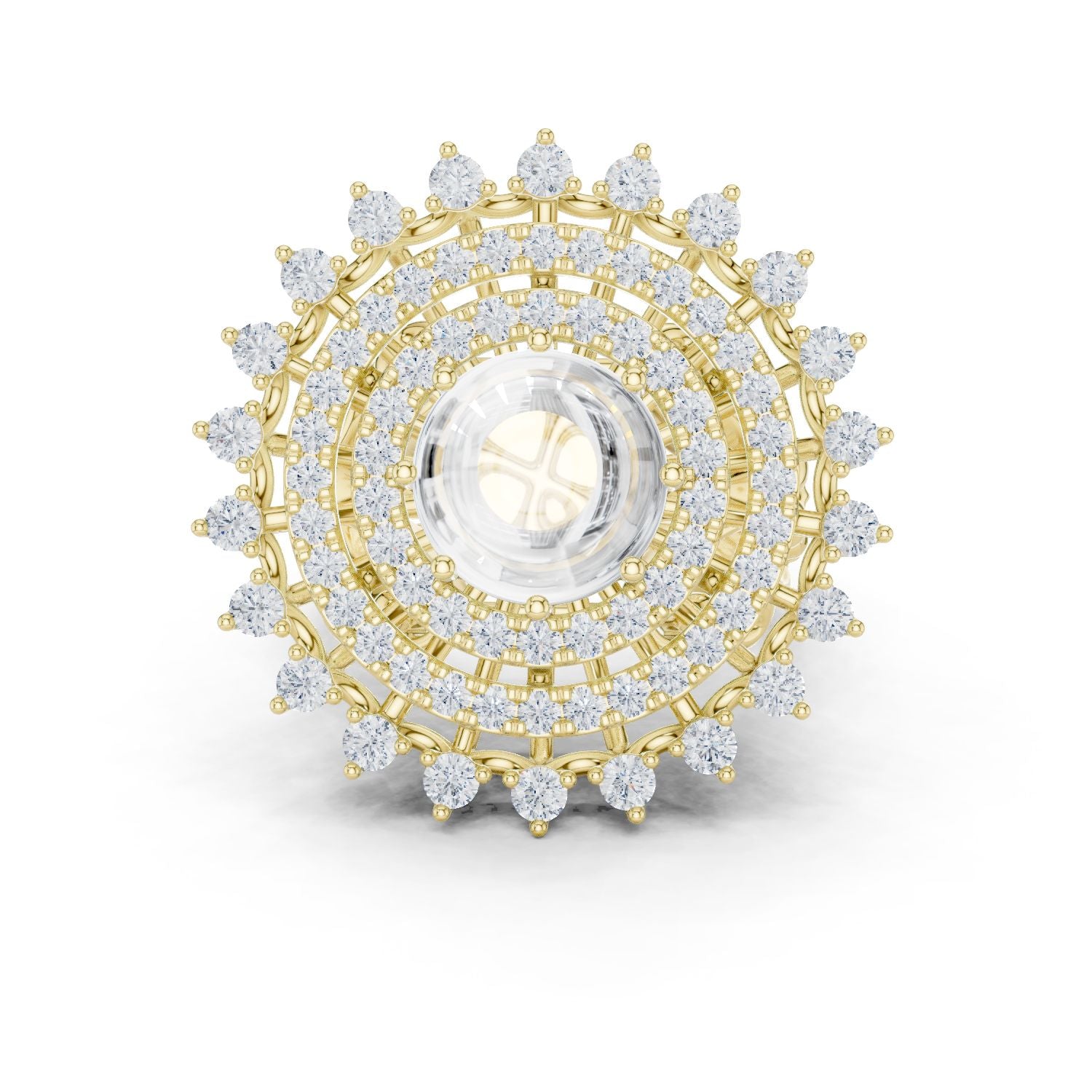Round Lab Grown Diamond Halo Engagement Ring