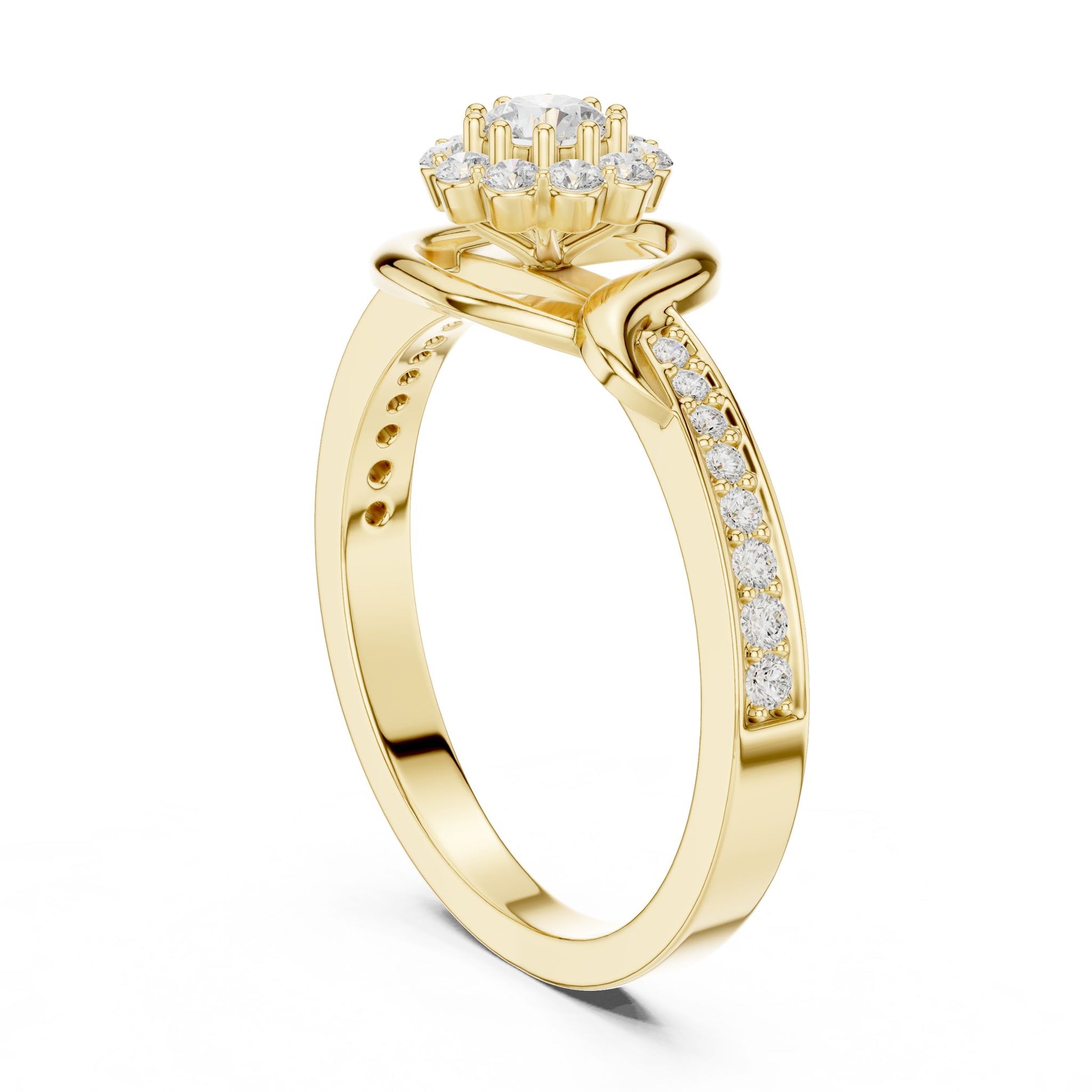 Women's Round Lab Grown Diamond Halo Ring