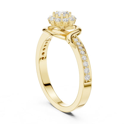 Women's Round Lab Grown Diamond Halo Ring