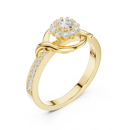Women's Round Lab Grown Diamond Halo Ring