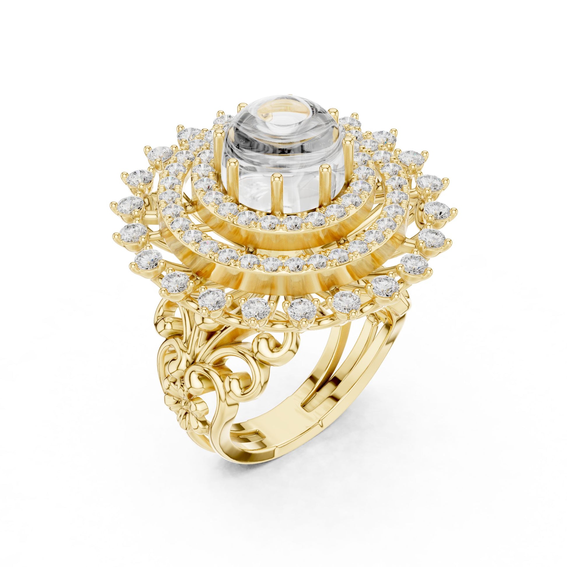 Round Lab Grown Diamond Halo Engagement Ring