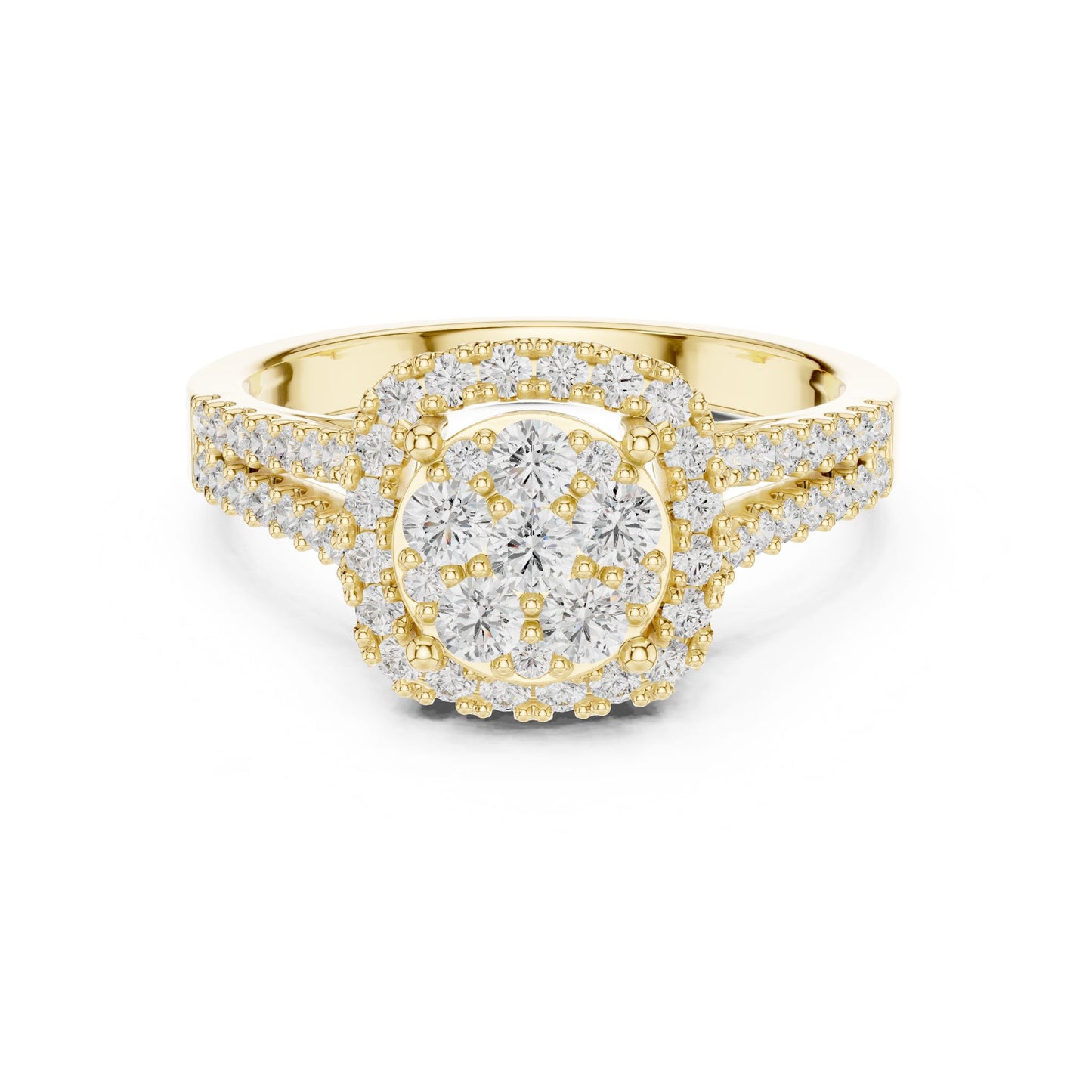 Round Lab Grown Diamond Halo Engagement Ring