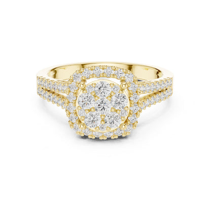 Round Lab Grown Diamond Halo Engagement Ring