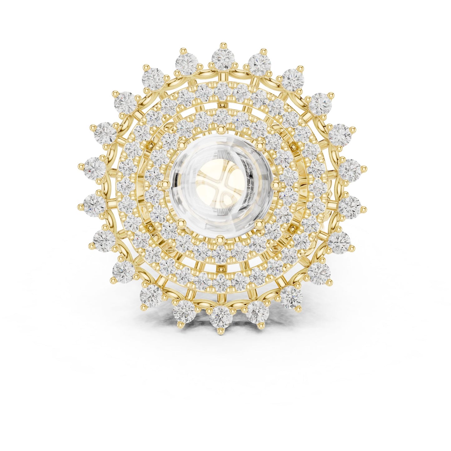Round Lab Grown Diamond Halo Engagement Ring