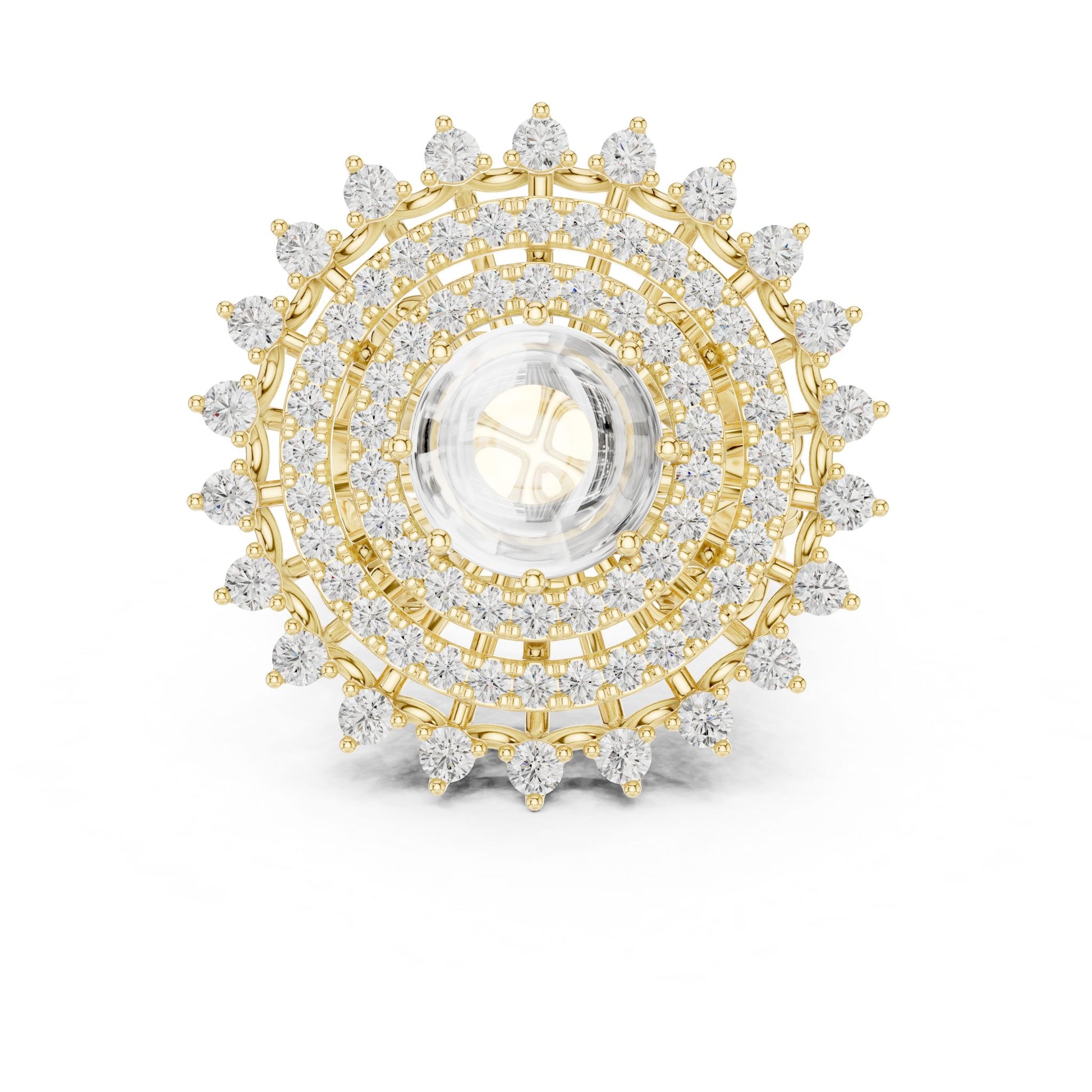 Round Lab Grown Diamond Halo Engagement Ring