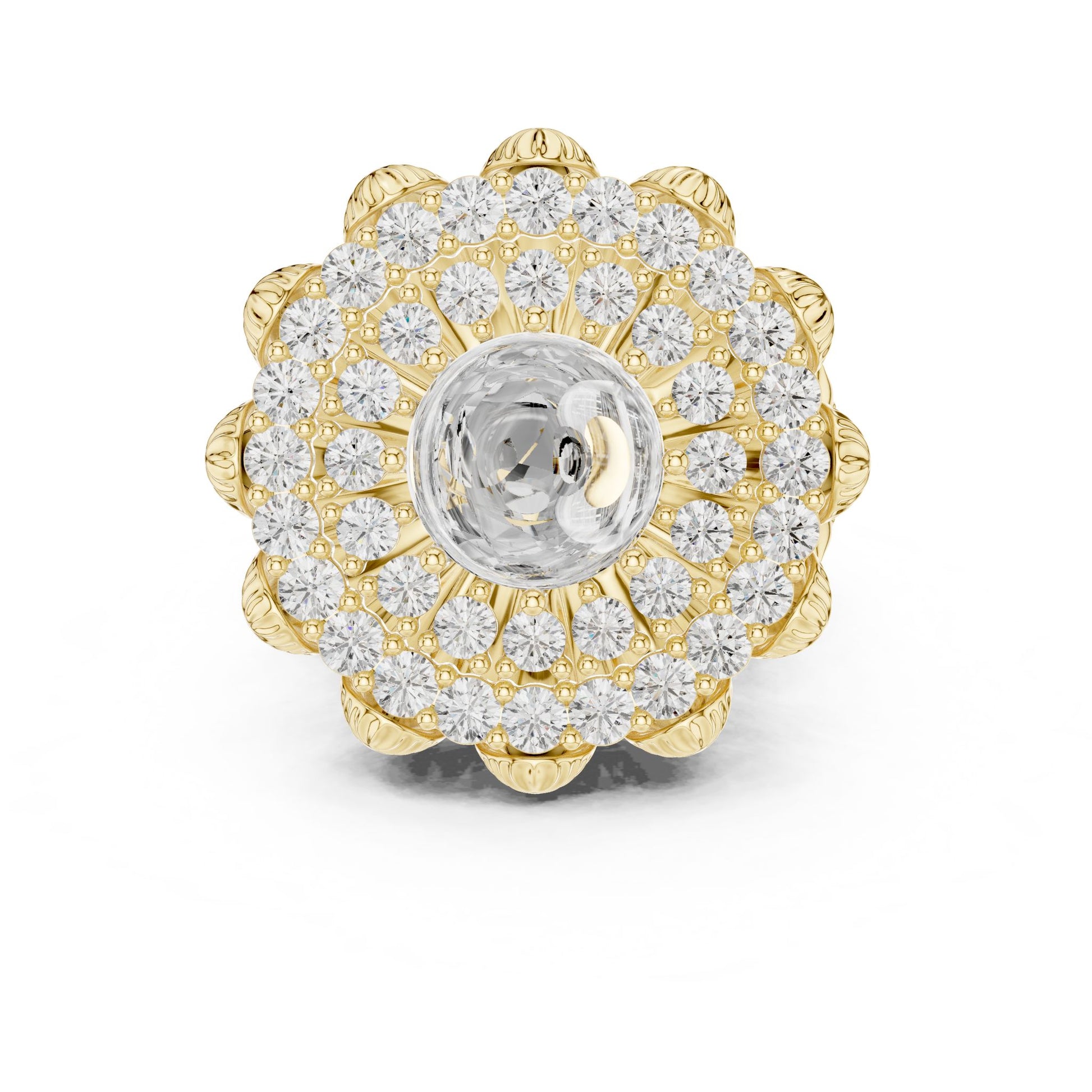 Round Lab Grown Diamond Halo Engagement Ring