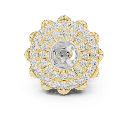 Round Lab Grown Diamond Halo Engagement Ring