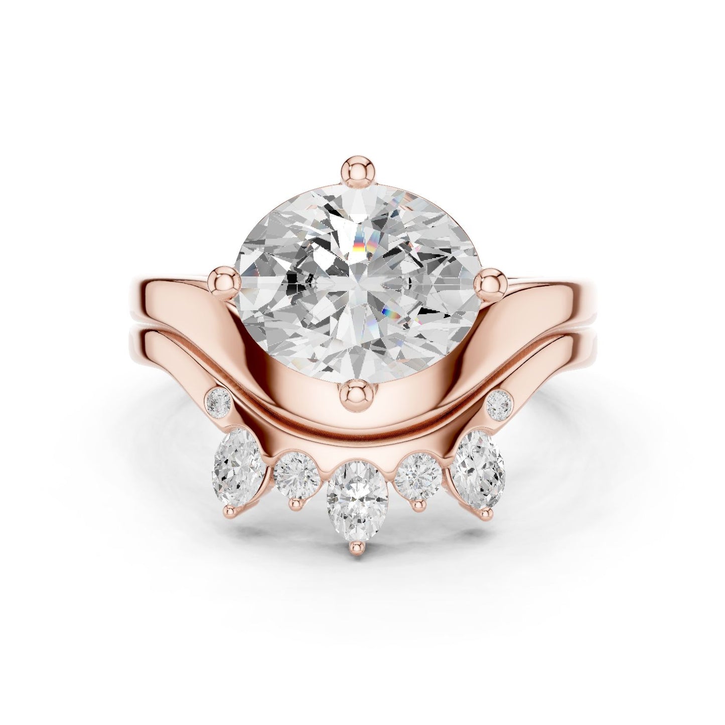 Round Lab Grown Diamond Hidden Halo Engagement Ring