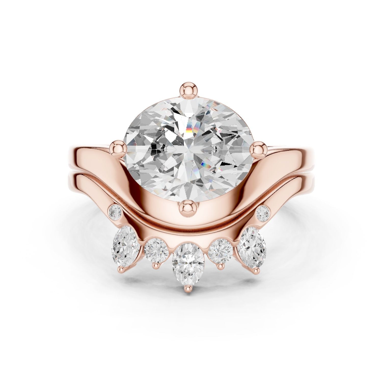 Round Lab Grown Diamond Hidden Halo Engagement Ring