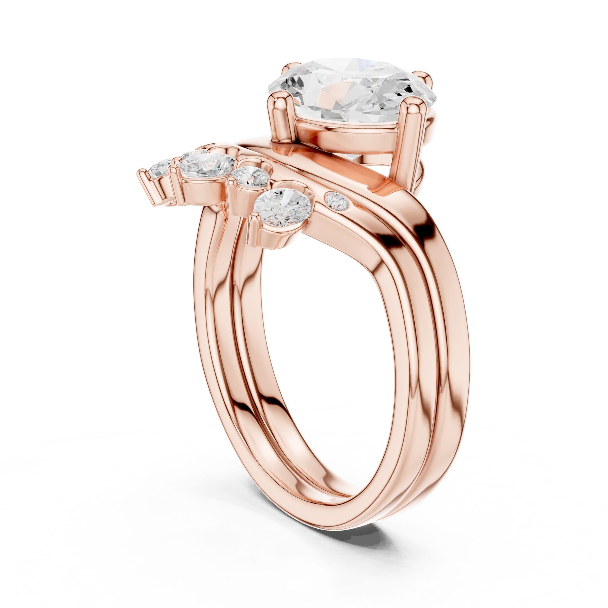 Round Lab Grown Diamond Hidden Halo Engagement Ring