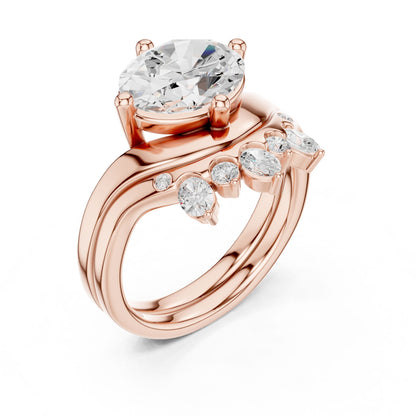 Round Lab Grown Diamond Hidden Halo Engagement Ring
