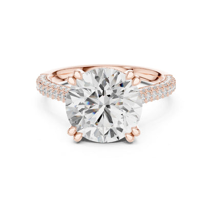 Round Lab Grown Diamond Hidden Halo Engagement Ring