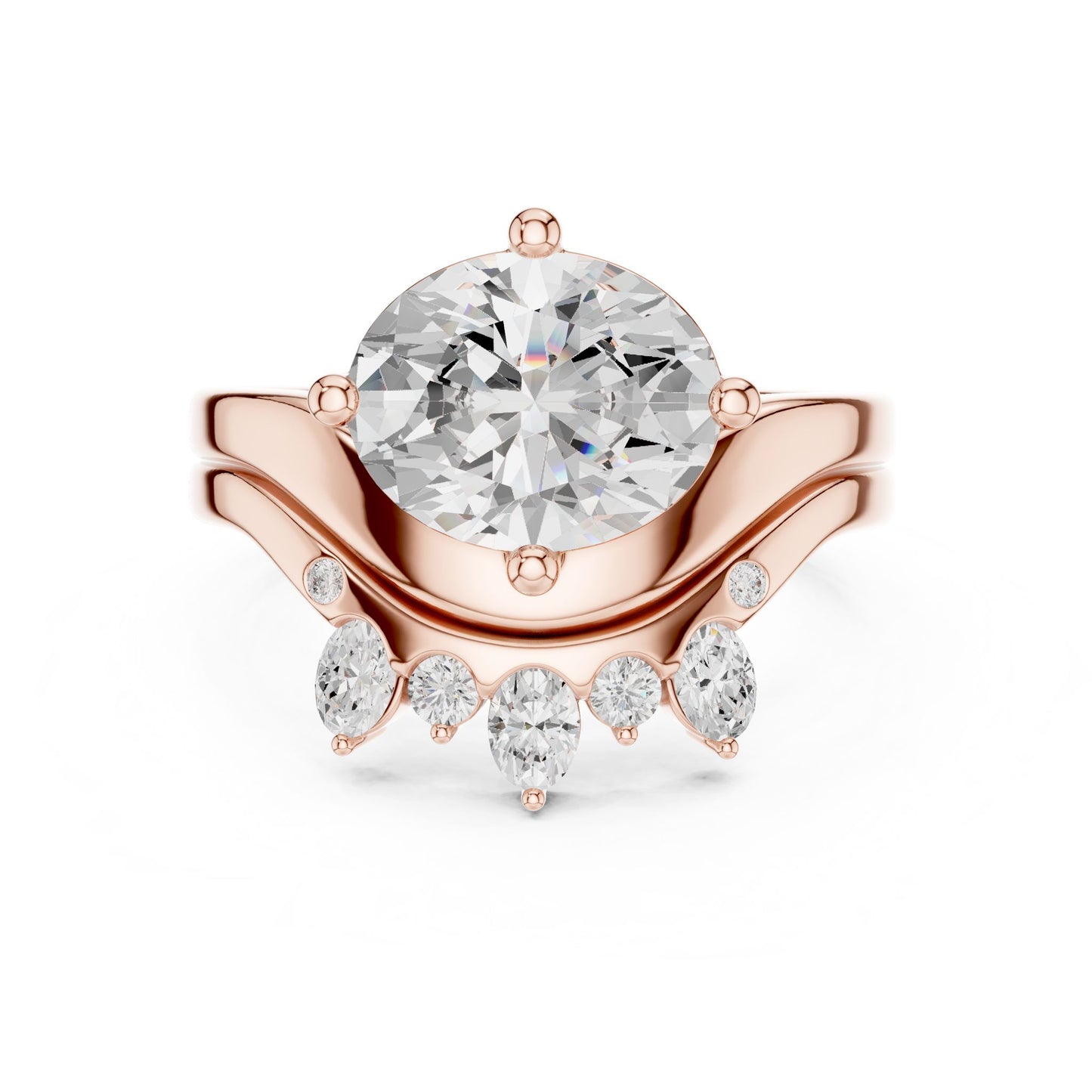Round Lab Grown Diamond Hidden Halo Engagement Ring