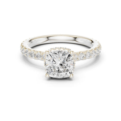 Round Lab Grown Diamond Hidden Halo Engagement Ring