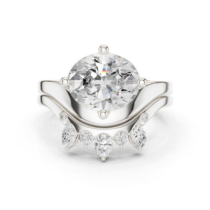 Round Lab Grown Diamond Hidden Halo Engagement Ring
