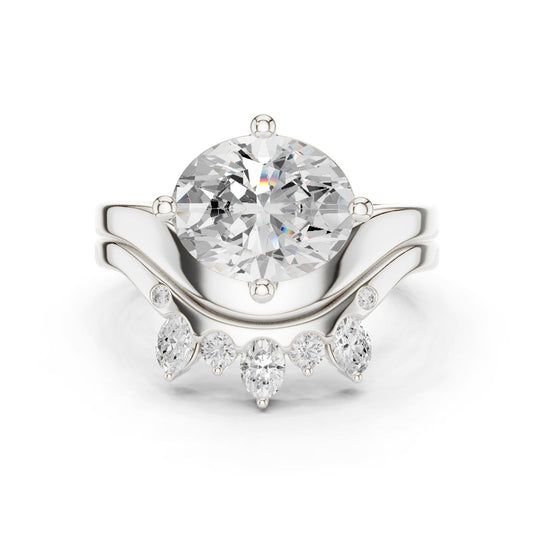 Round Lab Grown Diamond Hidden Halo Engagement Ring