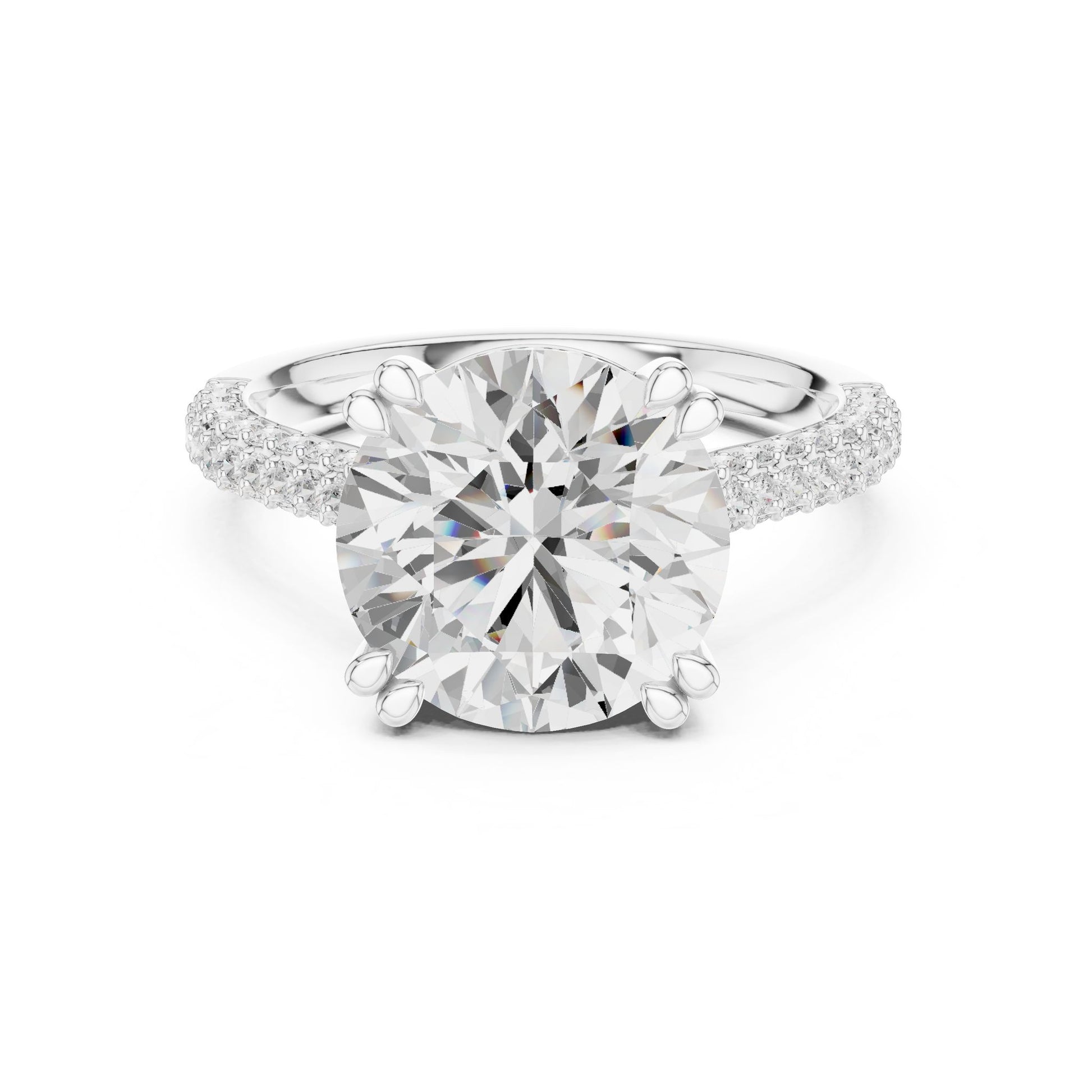 Round Lab Grown Diamond Hidden Halo Engagement Ring