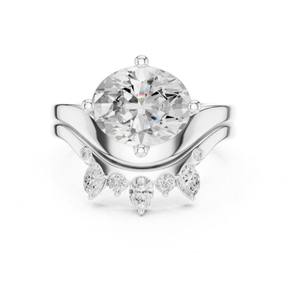 Round Lab Grown Diamond Hidden Halo Engagement Ring