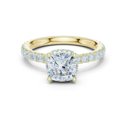 Round Lab Grown Diamond Hidden Halo Engagement Ring