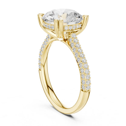 Round Lab Grown Diamond Hidden Halo Engagement Ring