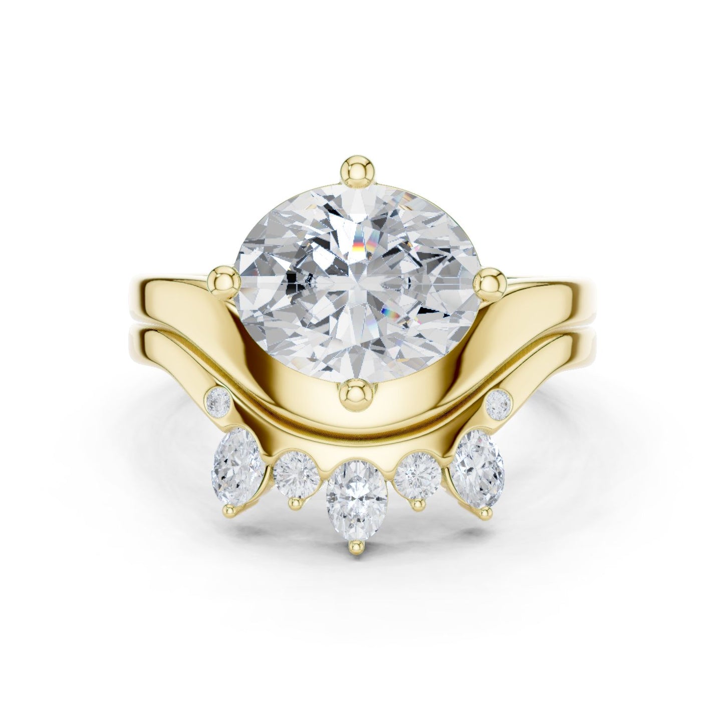 Round Lab Grown Diamond Hidden Halo Engagement Ring