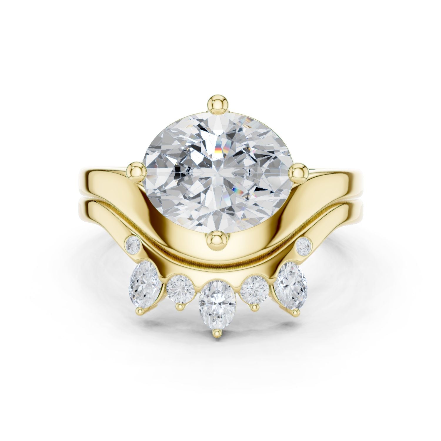 Round Lab Grown Diamond Hidden Halo Engagement Ring