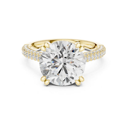 Round Lab Grown Diamond Hidden Halo Engagement Ring