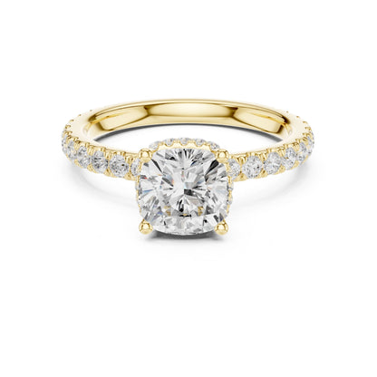 Round Lab Grown Diamond Hidden Halo Engagement Ring