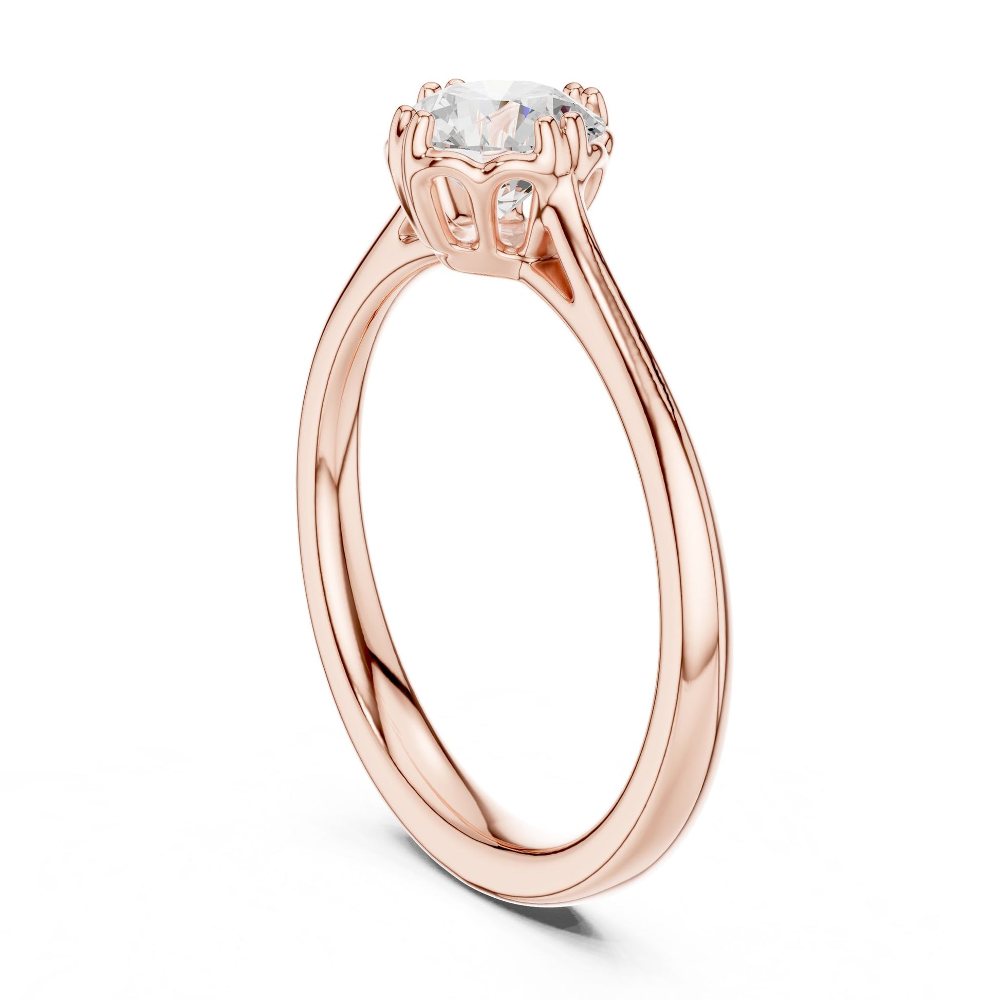Round Lab Grown Diamond Hidden Halo Engagement Ring
