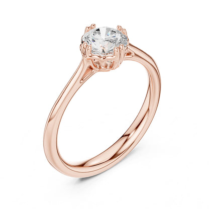 Round Lab Grown Diamond Hidden Halo Engagement Ring