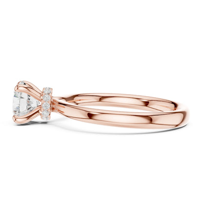 Round Lab Grown Diamond Hidden Halo Engagement Ring