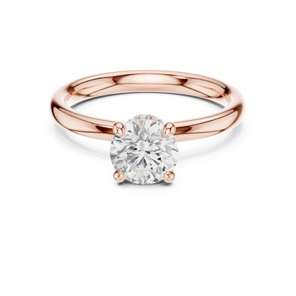 Round Lab Grown Diamond Hidden Halo Engagement Ring